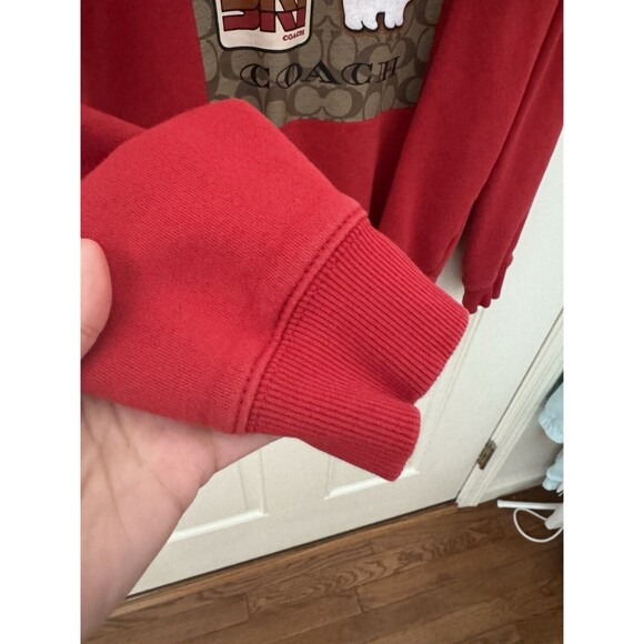 Coach CE457 Signature Ski Crewneck Fleece Sweatshirt Red Catskills  Org $298 - Picture 3 of 9